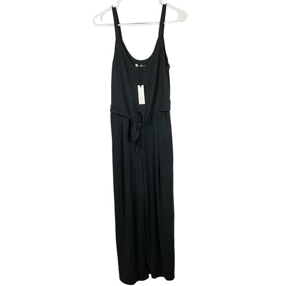 Heartloom Black Jumpsuit XS Wide Leg Sleeveless V Neck Tie Detail New With Tags - Picture 1 of 6